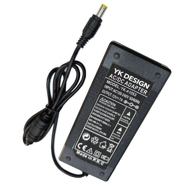 12V 7A  5.5*2.5mm Standart uç adaptör 12 volt 7 amper AC-DC Adaptör ürün görseli 1