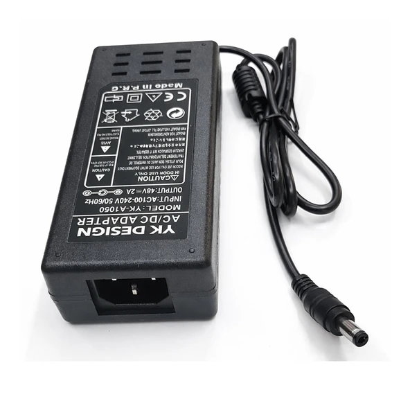 48 volt 2 amper 5.5*2.5 mm standart uçlu adaptör AC-DC 48V 2A adaptör ürün görseli 1