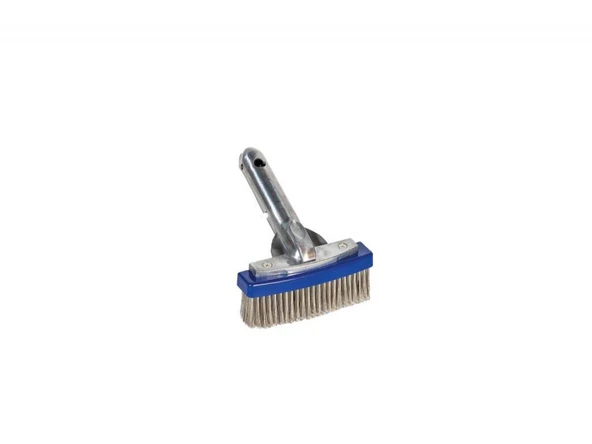 Krom Saplı Paslanmaz Klipsli Model Tel Havuz Fırçası 15 cm-Stainless Steel Algae Brush-ToptancıyızBiz ürün görseli 1