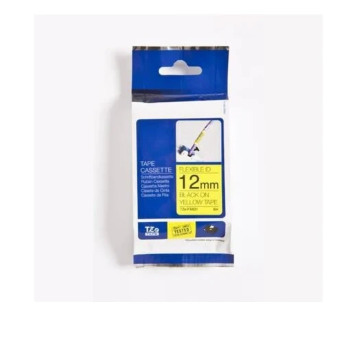 Brother TZe-FX631 Sarı Üzerine Siyah Muadil Etiket Şeridi ürün görseli 1