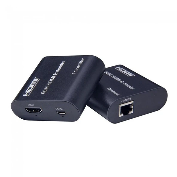 Hdmı extender 60m HDMI alıcı verici cat6 genişletici 1080p extender ürün görseli 1