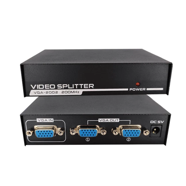 2 Port VGA Splitter 200 Mhz 1 Giriş 2 Çıkış Video Ekran Çoğaltma ürün görseli 1