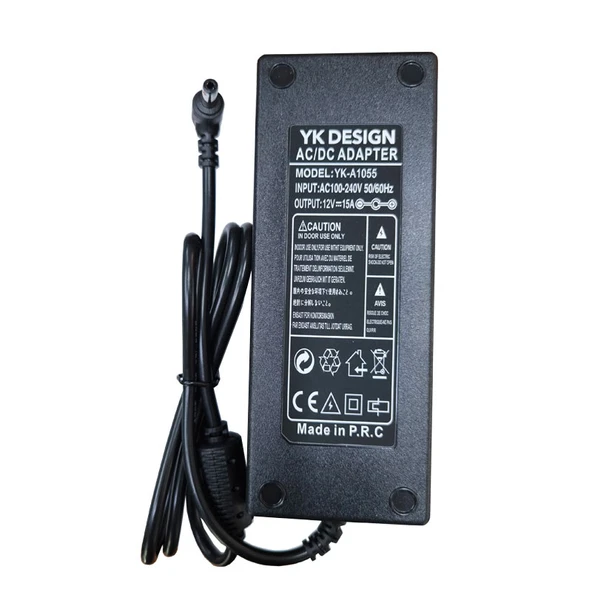 12v 15A Standart uç L tipi 90 derece adaptör AC-DC 12V 15A adaptör ürün görseli 1