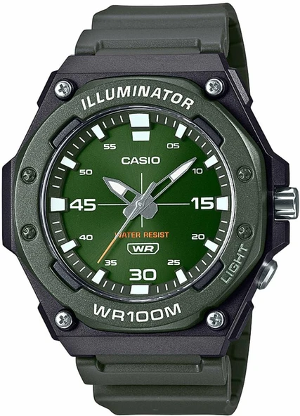 Casio MW-620H-3AVDF Quartz Silikon Siyah Yeşil Kadran 10 ATM 48 mm Erkek Kol Saati ürün görseli 1