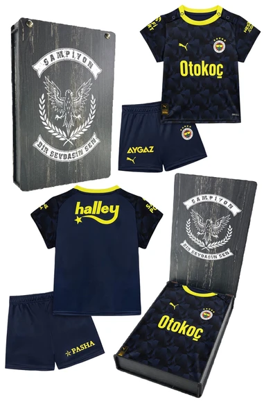 Fenerbahçe Orijinal Lisanslı 23/24 Lacivert Mini Forma Set Hediyelik Ahşap Kutulu ürün görseli 1