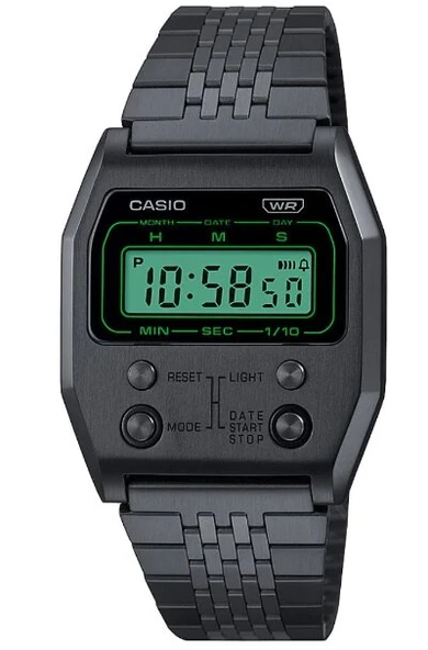 Casio A1100B-1DF Retro Quartz Dijital Siyah Yeşil Kadran 35 mm Erkek Kol Saati ürün görseli 1