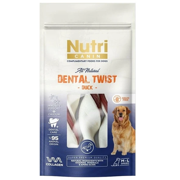 Nutri Canin Dental Twist Ördekli Köpek Ödülü S/M 80 Gr ürün görseli 1