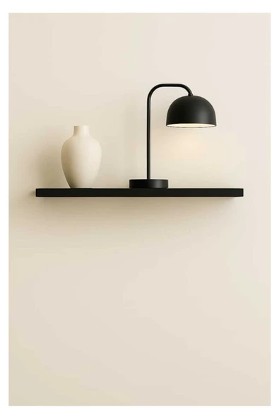 yankı-byeg 50 Cm Mat Siyah Mdf Uçan Duvar Rafı Gizli Bağlantı Kitaplık ürün görseli 1