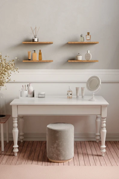 yankı-byeg 30 Cm 4lü Safir Meşe Mdf Uçan Mini Duvar Rafı Gizli Bağlantı Çiçeklik ürün görseli 1