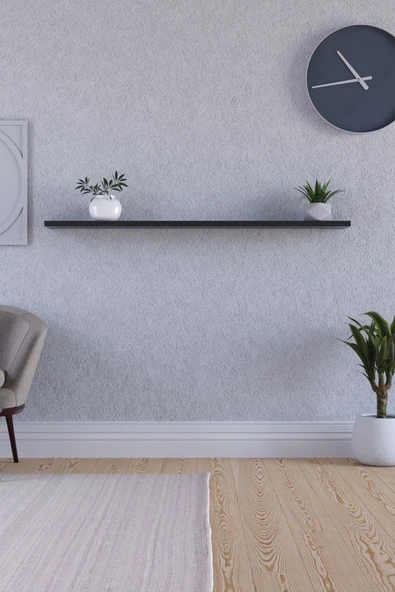 yankı-byeg 100 Cm Mat Siyah Mdf Uçan Duvar Rafı Gizli Bağlantı Kitaplık ürün görseli 1