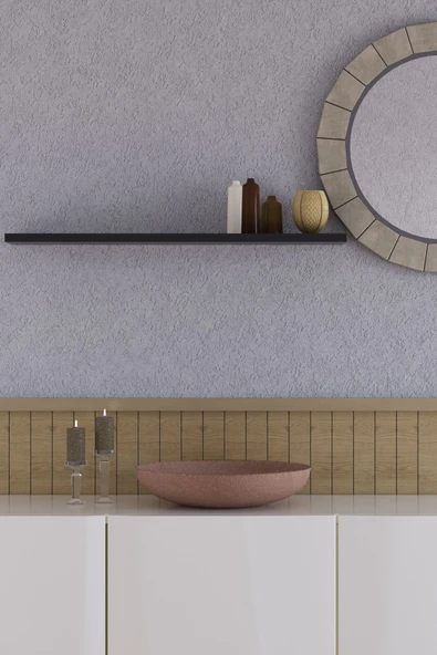 yankı-byeg 70 cm Mat Siyah Mdf Uçan Duvar Rafı Gizli Bağlantı Kitaplık ürün görseli 1