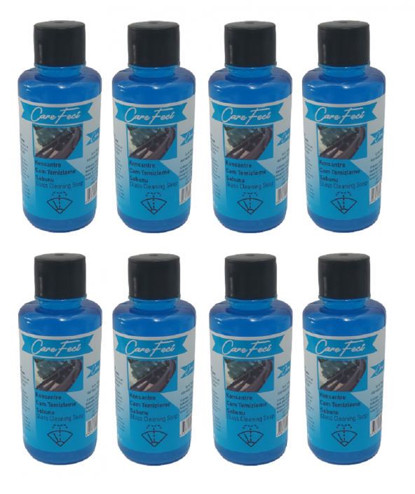 CAREFECT KONSANTRE OTO CAM TEMİZLEME SABUNU ARAÇ CAM SİLECEK SUYU 50 ML X 8 ADET ürün görseli 1