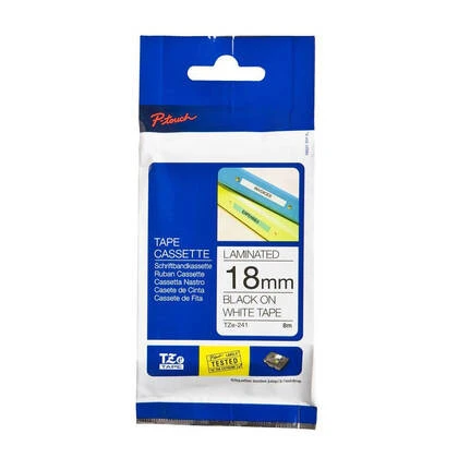 Brother TZE-241 Beyaz Lamine Muadil Etiket 18mm ürün görseli 1