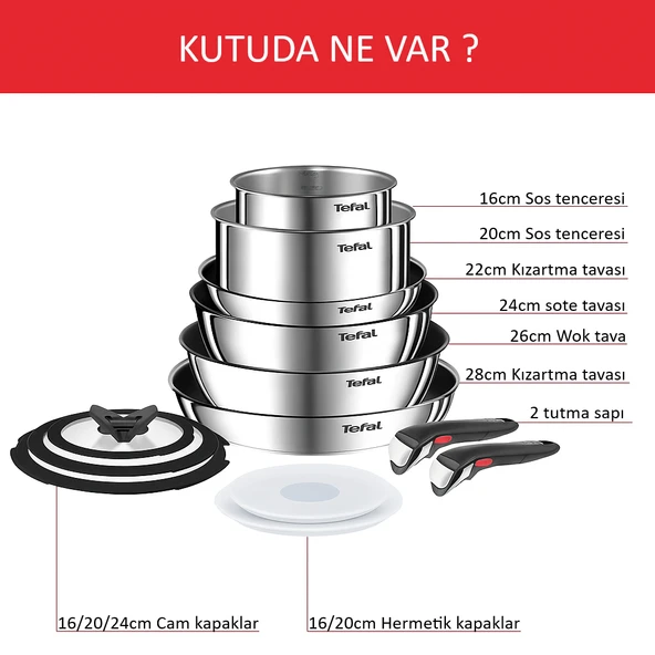 PTTAVM: TEFAL Ingenio Emotion 2X Titanyum 13 Parça Tava Seti
