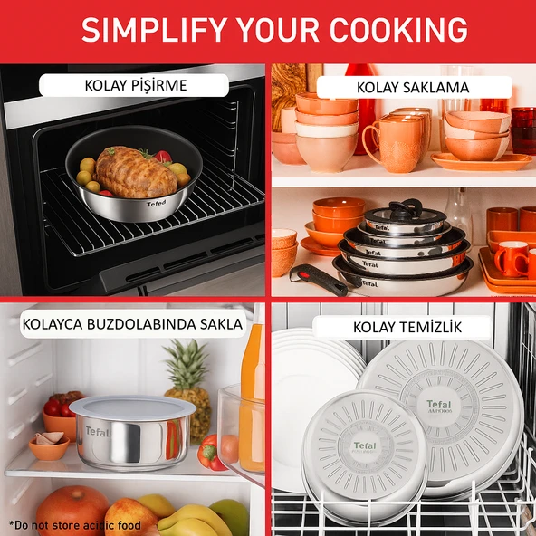 PTTAVM: TEFAL Ingenio Emotion 2X Titanyum 13 Parça Tava Seti