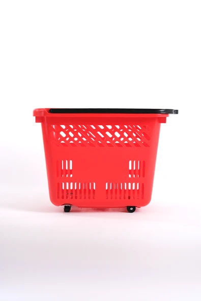 Tekerlekli Market Sepeti (Tekerlekli Alışveriş Sepeti) 54 L Kırmızı ürün görseli 1