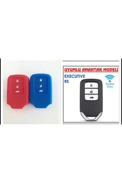 2 Adet Civic Fc5 Crv Hrv Sustasız Silikon Anahtar Kılıfı Kırmızı Ve Mavi ürün görseli 1
