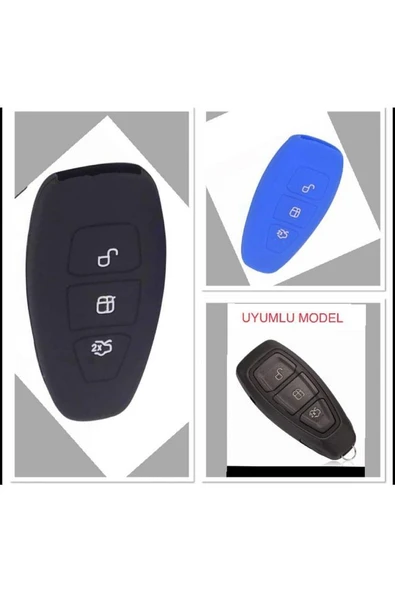 2 Adet Fiesta Kuga Focus C-max Silikon Anahtar Kılıf (sustasız) Mavi Ve Siyah Renkler ürün görseli 1