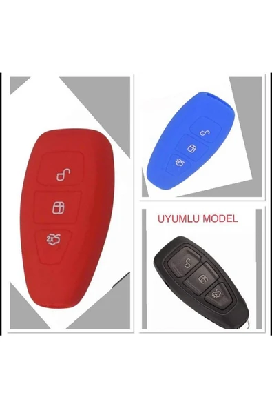 2 Adet Fiesta Kuga Focus C-max Silikon Anahtar Kılıf (sustasız) Mavi Ve Kırmızı Renkler ürün görseli 1