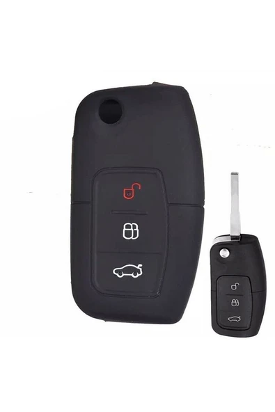 Fiesta Focus B-max Kuga Silikon Anahtar Koruma Kılıfı Siyah Renk ürün görseli 1