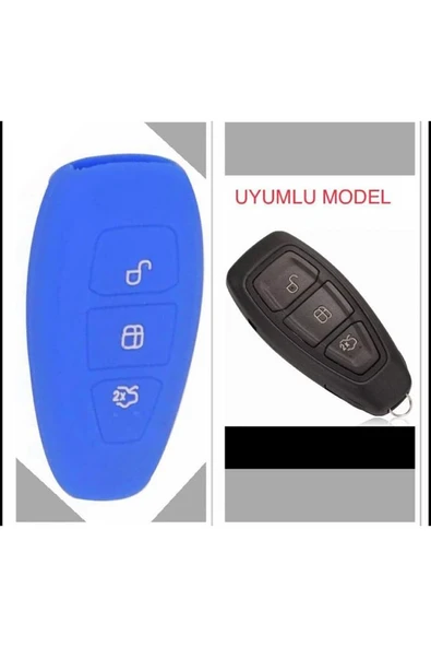 Fiesta Kuga Focus C-max Silikon Anahtar Kılıf (sustasız) Mavi Renk ürün görseli 1