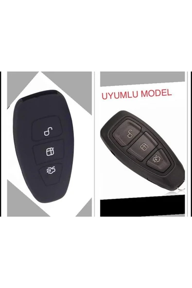 Fiesta Kuga Focus C-max Silikon Anahtar Kılıf (sustasız) Siyah Renk ürün görseli 1