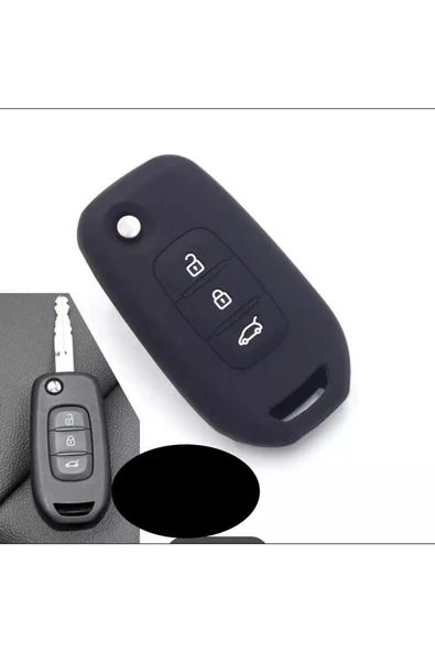 2 Adet Siyah Renk Clio 5 Megane 4 Joy Ve Koleos Silikon Anahtar Koruma Kılıfı ürün görseli 1