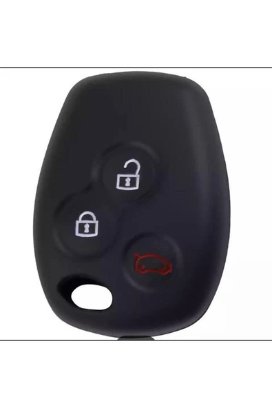 Clio Kangoo Megane Modus Laguna Scenic Silikon Anahtar Koruma Kılıfı Siyah Renk 3 Tuşlu ürün görseli 1