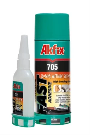 Akfix 705 Hızlı Yapıştırıcı Seti – 200 ml Sprey + 50 gr Aktivator | Çok Amaçlı, Universal Süper Güçlü Yapıştırıcı-Tutkal ürün görseli 1
