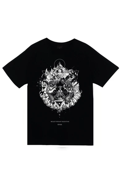 fame-stoned Bullet For My Valentine Baskılı Unisex %100 Pamuk Siyah T-shirt ürün görseli 1