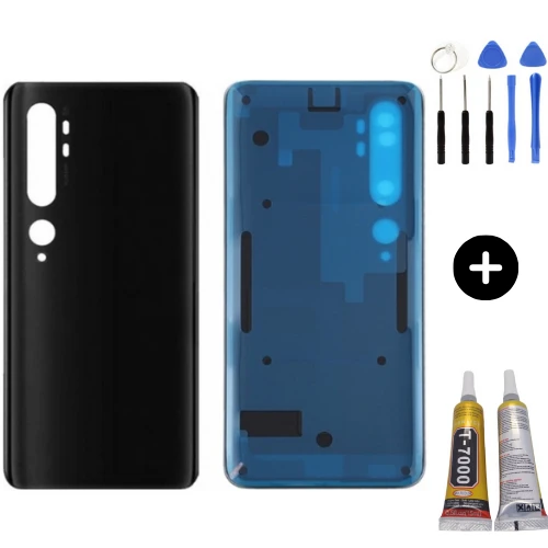 Xiaomi Mi Note 10 Pro Uyumlu Arka Pil Kapağı Siyah + Montaj Seti ürün görseli 1