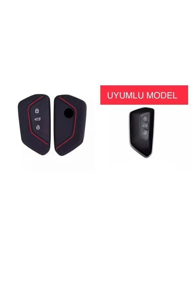 Yeni Octavia Silikon Anahtar Koruma Kılıfı Siyah Renk ürün görseli 1