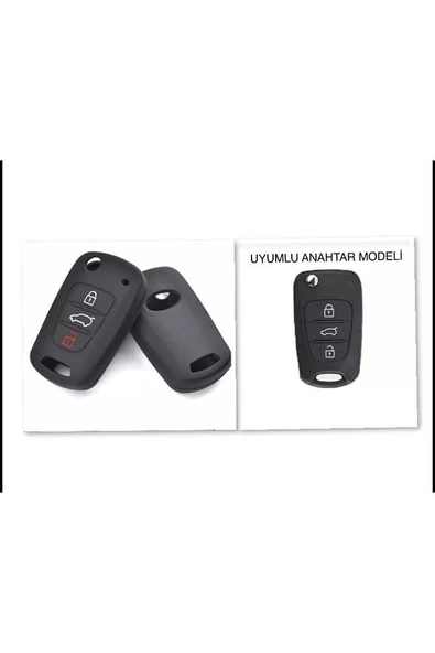 Accent Era I20 I30 Elantra Silikon Anahtar Koruma Kılıfı Siyah Renk Lütfen Anahtar Teyiti Yapınız ürün görseli 1