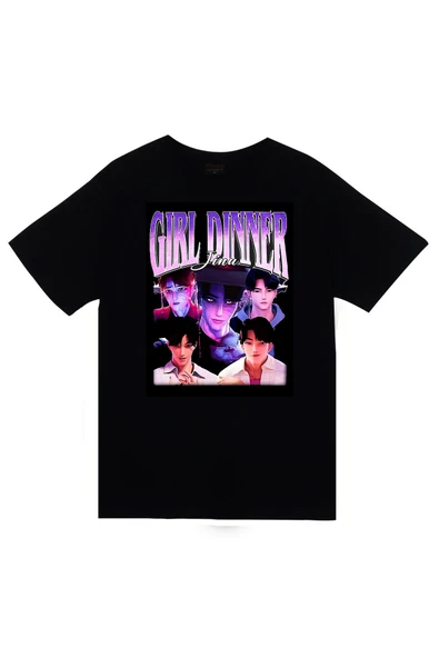 fame-stoned K-Pop Demon Hunters – Saja Boys Juni Baskılı Unisex %100 Pamuk Siyah T-shirt ürün görseli 1