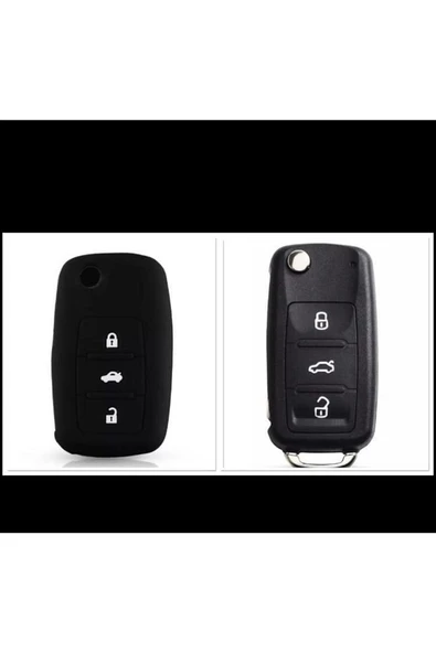 Caddy Scirocco Golf 5 Golf 6 Jetta Ibiza Polo Octiva Tiguan Leon Uyumlu Silikon Anahtar Kılıfı ürün görseli 1