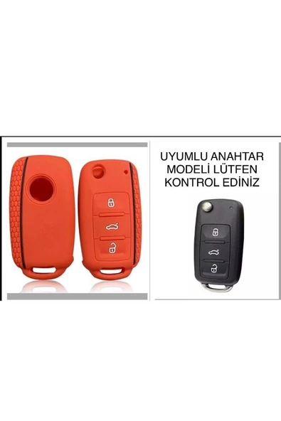 Vw Golf 5 Ve Golf 6 Silikon Anahtar Koruma Kılıfı Kırmızı Lütfen Anahtar Teyiti Yapınız ürün görseli 1