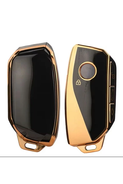 Bmw i7 X7 G07 LCI iX X1 X1 U11 7 Seri G70 G09 XM U06 G81 M3 2023 Anahtar Kılıfı Siyah-Gold ürün görseli 1
