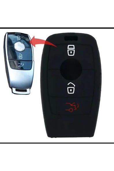 Mercedes C180 C200 W205 W213 E300 Ve B C E Sınıf Silikon Anahtar Kılıfı Siyah ürün görseli 1