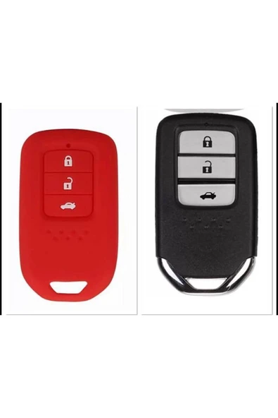 Honda Civic Fc5 Crv Hrv Sustasız Anahtarsız Çaliştırma Modeli Silikon Anahtar Koruma Kılıf Kırmızı ürün görseli 1
