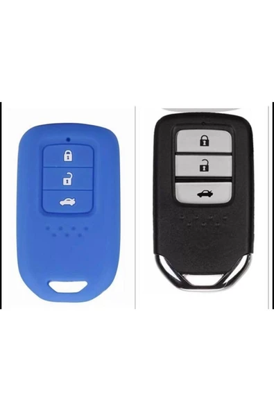 Honda Civic Fc5 Crv Hrv Sustasız Anahtarsız Çaliştırma Modeli Silikon Anahtar Koruma Kılıf Mavi ürün görseli 1