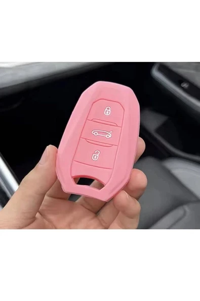 Opel Grandland X Silikon Anahtar Koruma Kılıfı Pembe Renk Sustasız Anahtarsız Çalıştırma ürün görseli 1