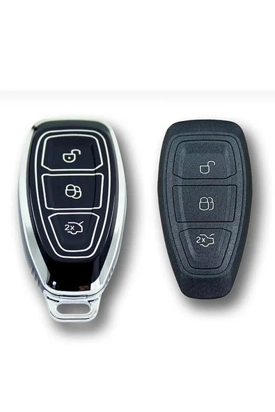 Ford Mondeo Focus Smart Siyah-gümüş Oto Anahtar Kumanda Koruma Kılıf ürün görseli 1