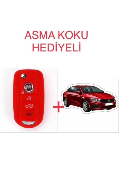 Fiat Egea 500x Silikon Anahtar Koruma Kılıfı + 5 Adet Hediye Koku ürün görseli 1