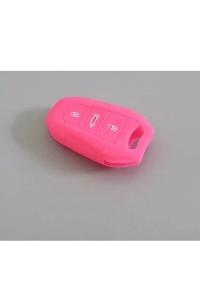Citroen C5 Aircross Anahtar Koruyucu Kılıf Sustasız Anahtarsız Çaliştırma Modeli Pembe Renk ürün görseli 1