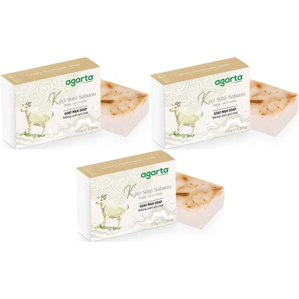 Agarta El Yapımı Doğal Sabun 150GR Keçi Sütü (3 Lü Set) ürün görseli 1