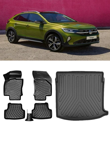Rizline Volkswagen Taigo 2025 Model  3D Havuzlu Paspas ve ÜST Bagaj Havuzu Set ürün görseli 1