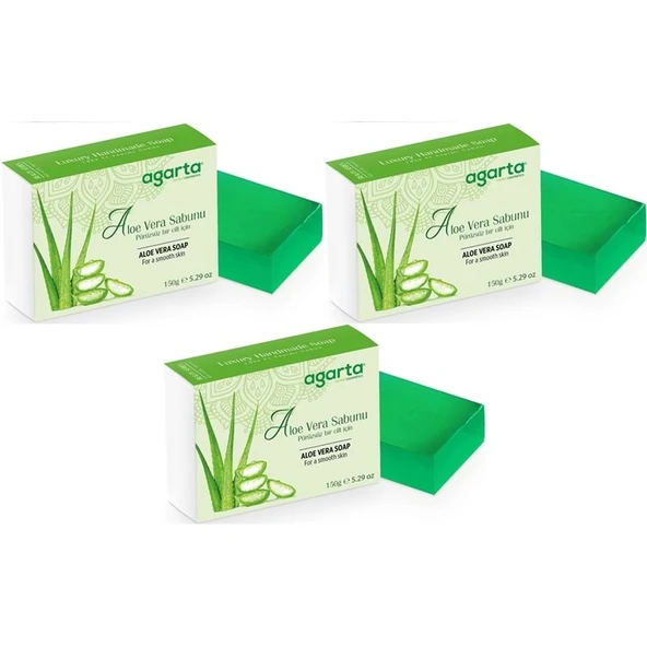Agarta El Yapımı Doğal Sabun 150GR Aloe Vera (3 Lü Set) ürün görseli 1