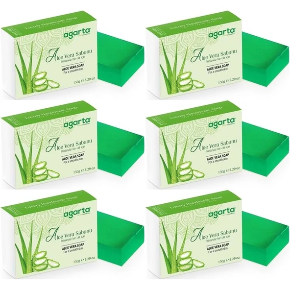 Agarta El Yapımı Doğal Sabun 150GR Aloe Vera (6 Lı Set) ürün görseli 1