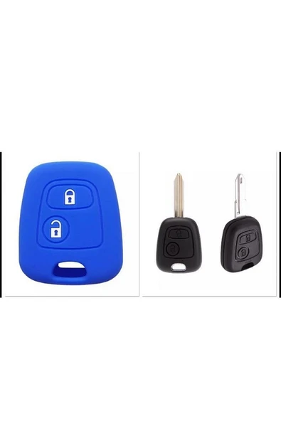 Peugeot 206 207 Citröen C2 C4 Uyumlu 2 Tuşlu Silikon Anahtar Koruma Kılıfı ürün görseli 1