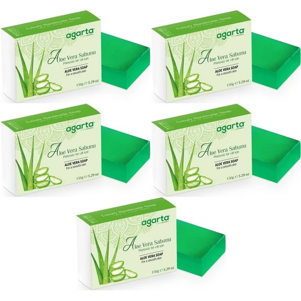 Agarta El Yapımı Doğal Sabun 150GR Aloe Vera (5 Li Set) ürün görseli 1
